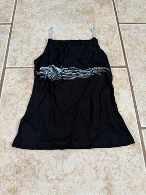 Twin Motorcycle Apparel Chain-Strap Graphic Camisole